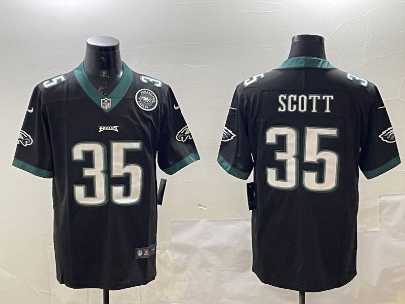 Men Philadelphia Eagles #35 Scott Black Second generations 2025 Nike Vapor Limited NFL Jersey style 3->philadelphia eagles->NFL Jersey